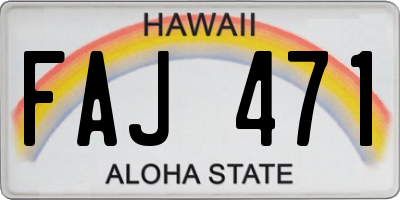 HI license plate FAJ471