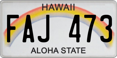 HI license plate FAJ473