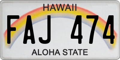 HI license plate FAJ474