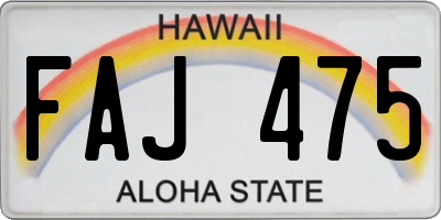 HI license plate FAJ475