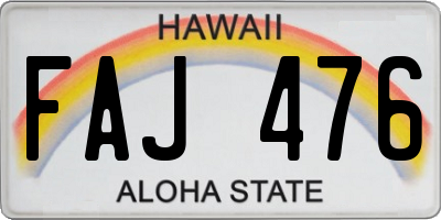 HI license plate FAJ476