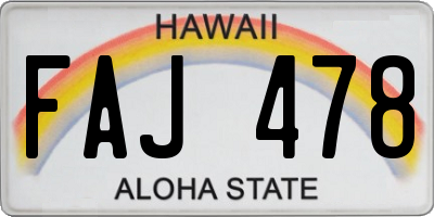 HI license plate FAJ478