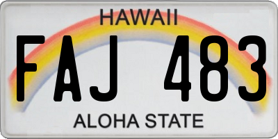 HI license plate FAJ483
