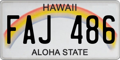 HI license plate FAJ486