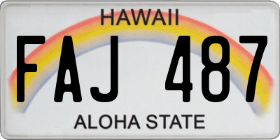 HI license plate FAJ487
