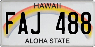 HI license plate FAJ488