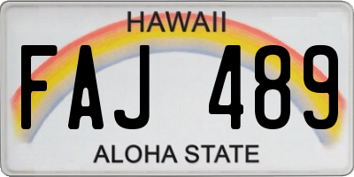HI license plate FAJ489