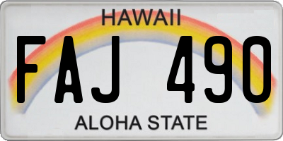 HI license plate FAJ490
