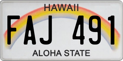 HI license plate FAJ491