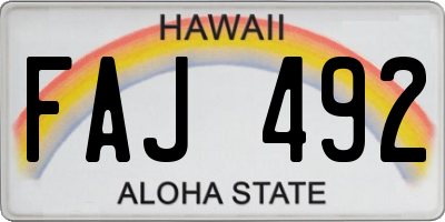 HI license plate FAJ492