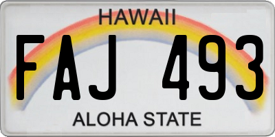 HI license plate FAJ493