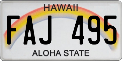 HI license plate FAJ495