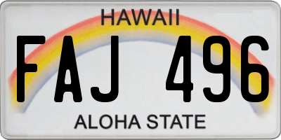 HI license plate FAJ496