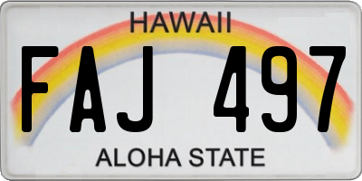 HI license plate FAJ497