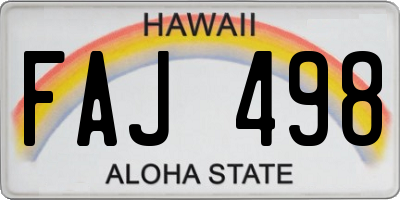 HI license plate FAJ498