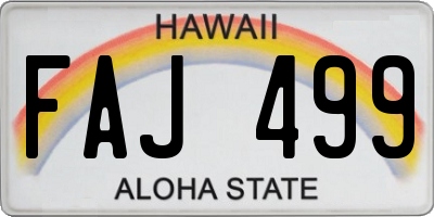 HI license plate FAJ499