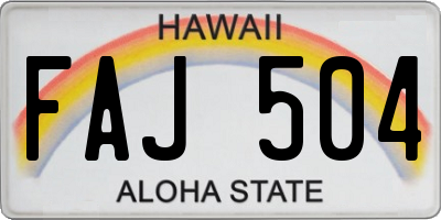 HI license plate FAJ504