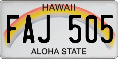 HI license plate FAJ505