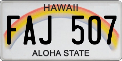 HI license plate FAJ507