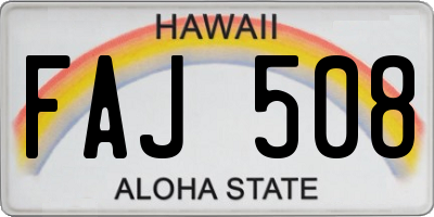 HI license plate FAJ508
