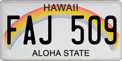 HI license plate FAJ509