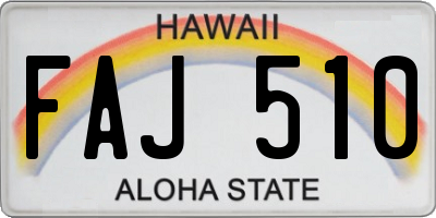 HI license plate FAJ510