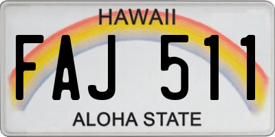 HI license plate FAJ511