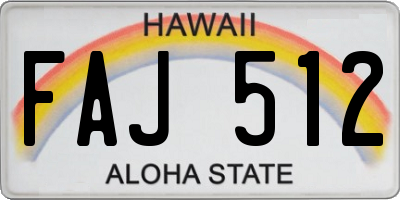 HI license plate FAJ512