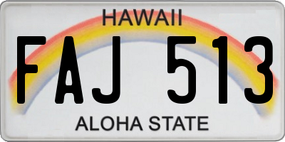 HI license plate FAJ513