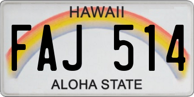HI license plate FAJ514