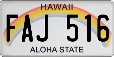 HI license plate FAJ516