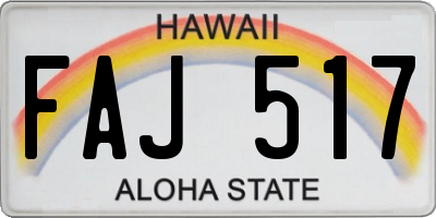 HI license plate FAJ517