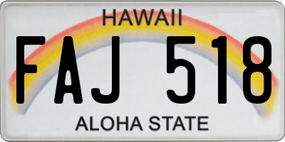 HI license plate FAJ518