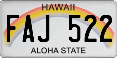 HI license plate FAJ522