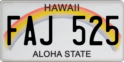 HI license plate FAJ525