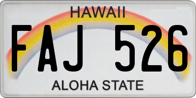 HI license plate FAJ526