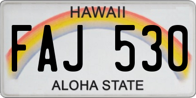 HI license plate FAJ530