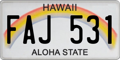 HI license plate FAJ531