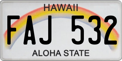 HI license plate FAJ532