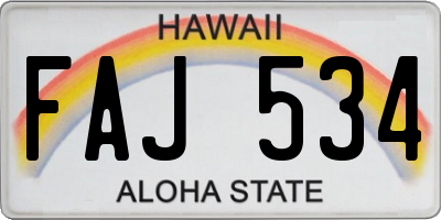 HI license plate FAJ534