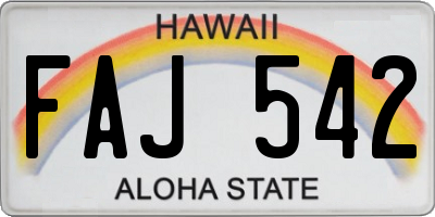 HI license plate FAJ542