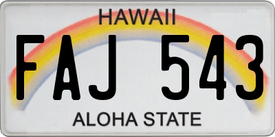 HI license plate FAJ543