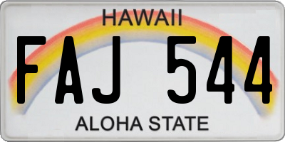HI license plate FAJ544
