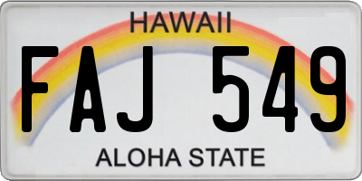 HI license plate FAJ549