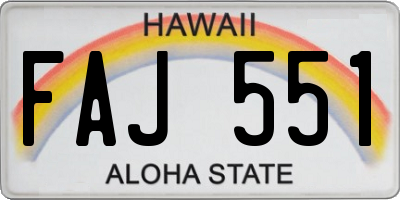 HI license plate FAJ551