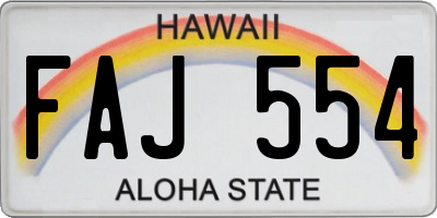 HI license plate FAJ554