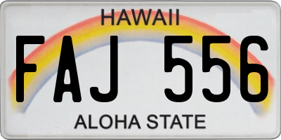 HI license plate FAJ556