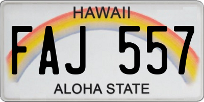 HI license plate FAJ557