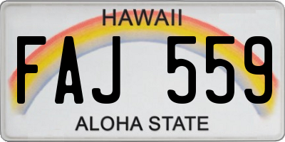 HI license plate FAJ559