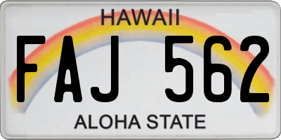 HI license plate FAJ562